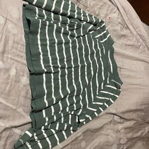 Sonoma Striped Long Sleeve Top in Green and White